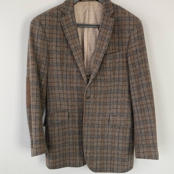 Joseph Abbound 100% Wool Plaid Sport Coat - Picture 1 of 5